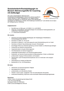 im Bereich Aktivierungshilfe f&uuml;r Coaching mit Zeitbudget