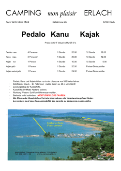 8.2 Preise Pedalo-Kanu-Kayak - Camping mon plaisir **** Erlach