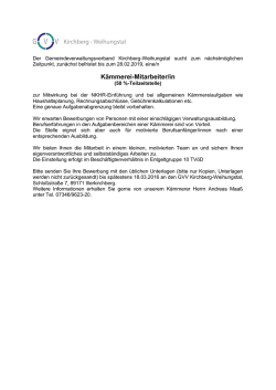 Die Stellenausschreibung K&auml;mmerei 50 - GVV Kirchberg