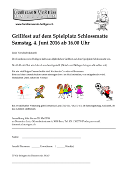 Grillfest - Familienverein Holligen