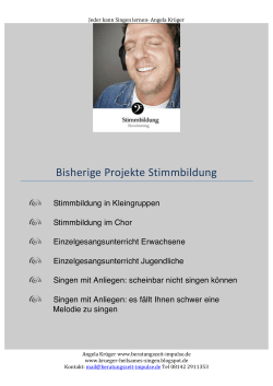 Bisherige Projekte Stimmbildung