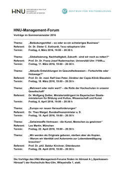 HNU-Management-Forum - Hochschule Neu-Ulm