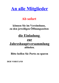 Abholung der Einladung zur JHV