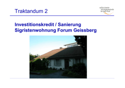 Traktandum 2 - Reformierte Kirche Langenthal