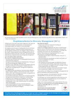 Projektmitarbeiter/in Diversity Management (50 %) - Heinrich