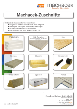 Machacek-Zuschnitte - Bruno Machacek GmbH & Co KG