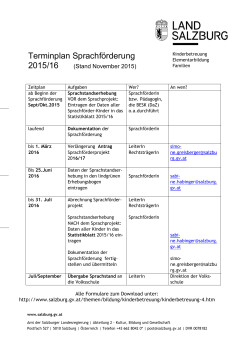 Terminplan Sprachförderung 2015/16