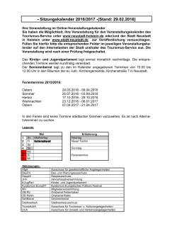 Gremien- und Vereinskalender