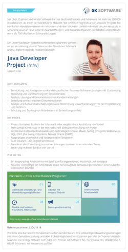 Java Developer Project (m/w)