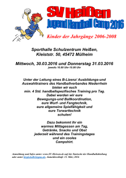 Kinder der Jahrgänge 2006-2008 - Handballkreis Rhein Ruhr e.V.