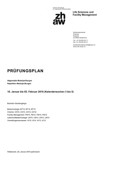 prüfungsplan - an der ZHAW