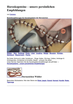 Horoskopsteine &ndash; unsere pers&ouml;nlichen Empfehlungen