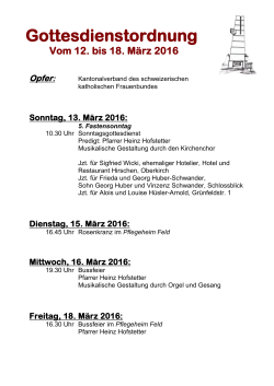 Gottesdienstordnung - Pfarrei Oberkirch