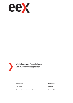 Verfahren zur Feststellung von Abrechnungspreisen