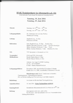 Samstag, 18. Juni 2016 Sonntag, 19. Juni 2016