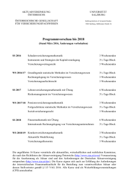 Programm - Salzburg Institute of Actuarial Studies