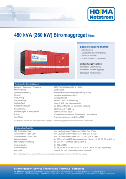 450 kVA Stromaggregat Silent