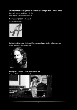 Alte Schmiede Seligenstadt Livemusik Programm | März 2016