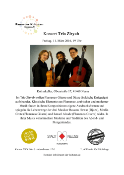 Konzert Trio Ziryab - Raum der Kulturen Neuss eV