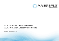 ACATIS Value und Dividende® ACATIS Aktien Global Value Fonds
