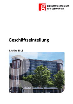 Geschäftseinteilung - Bundesministerium für Gesundheit