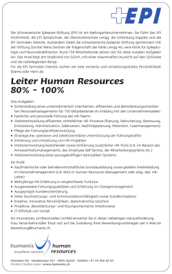 Leiterin / Leiter Human Resources