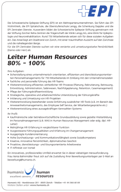 Leiterin / Leiter Human Resources