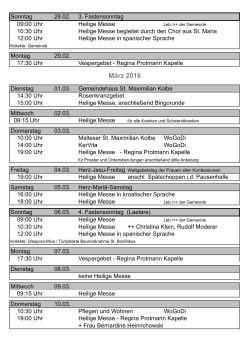 Gottesdienstordnung - Katholische Kirche St. Bonifatius
