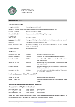 Jahresprogramm 2016 - J&auml;gervereinigung Sarganserland