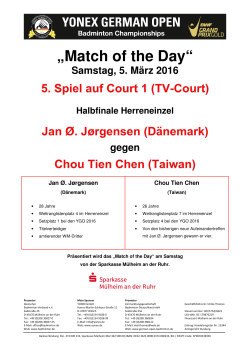 Match of the Day - Yonex German Open
