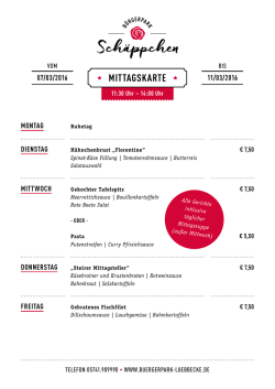 Mittagskarte