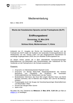 Medieneinladung - Der Bundesrat admin.ch