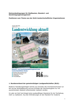 Rahmenbedingungen f&uuml;r Stallbauten, Standort