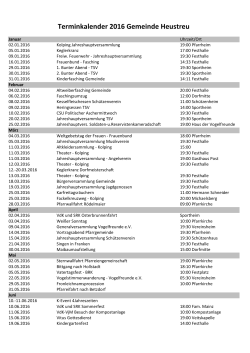 Terminkalender 2016 Gemeinde Heustreu