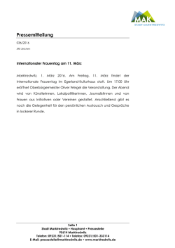 Pressemitteilung - der Stadt Marktredwitz
