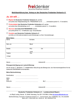 Aufnahmeantrag in den Deutschen Freidenker