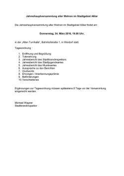 Jahreshauptversammlung aller Wehren im Stadtgebiet A&szlig;lar Die