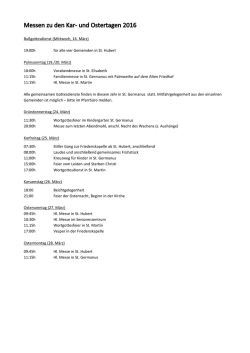 Gottesdienste Ostern 2016