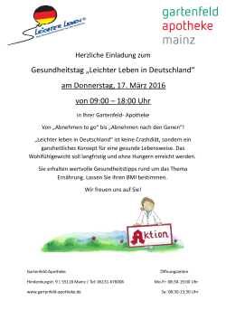 Gesundheitstag „Leichter Leben in Deutschland“