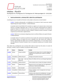 InfoDoc - PluriCH - Forum Helveticum