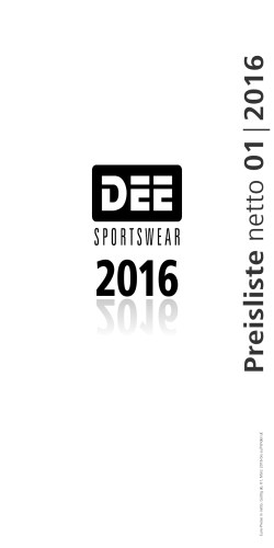 Preisliste 2016 - DEE Sportswear