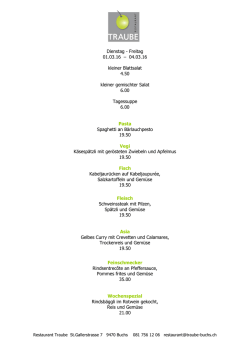 Dienstag - Freitag 01.03.16 &ndash; 04.03.16 kleiner Blattsalat 4.50 kleiner