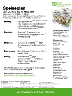 Wochenspeiseplan - SOS