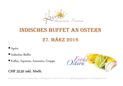 Indisches Buffet am 27. M&auml;rz 2016