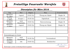 Dienstplan März 2016 - Freiwilige Feuerwehr Wernfels