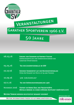 Veranstaltungen - Garather Sportverein 1966 e.V.