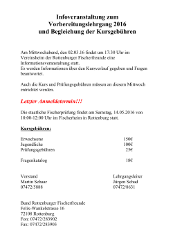 Infoveranstaltung - Bund Rottenburger Fischerfreunde e.V.