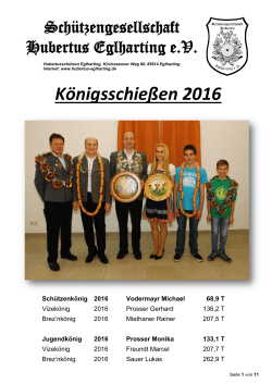 Königsschießen 2016 - Schützengesellschaft Hubertus, Eglharting