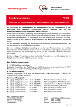 Schulungsprogramm Strukturmodell Entbürokratisierung - AWO-MV