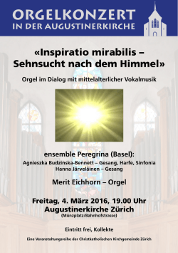 Orgelkonzert - Christkatholische Kirchgemeinde Zürich